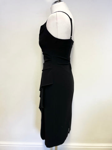 COAST BLACK SLEEVELESS FRILL TRIM SPECIAL OCCASION PENCIL DRESS SIZE 10