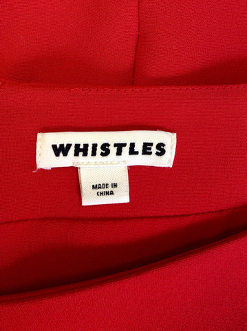 WHISTLES RED SHORT SLEEVE TIE FRONT DRESS SIZE 12