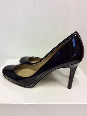 ANN TAYLOR BLACK PLACK PATENT HEELS SIZE 4.5 / 37.5