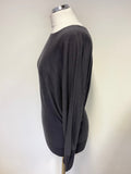 JIGSAW GREY FINE KNIT BATWING JUMPER SIZE S