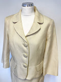 LK BENNETT CREAM JACKET & PENCIL SKIRT SUIT SIZE 10/12