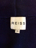 REISS NAVY BLUE KIRT SHORT MILANO STITCH CROPPED JACKET/ CARDIGAN SIZE XS
