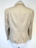 GERRY WEBER BEIGE WOOL BLEND SHORT FITTED JACKET SIZE 14