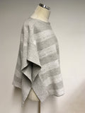 MASSIMO DUTTI GREY STRIPE WOOL & CASHMERE BLEND PONCHO SIZE XS