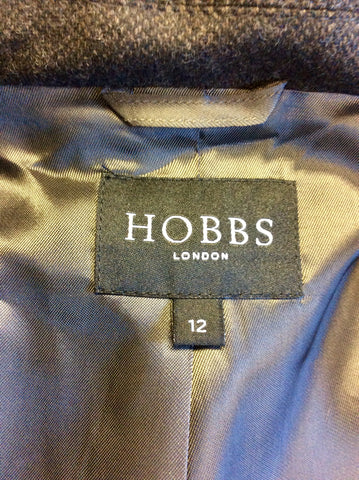 HOBBS DARK BROWN WOOL BLEND TROUSER SUIT SIZE 10/12