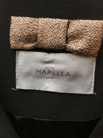 MARELLA BLACK SPECIAL OCCASION COAT WITH FLUTED CUFF SIZE 14