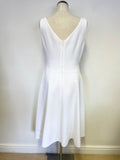 HOBBS INVITATION WHITE V NECKLINE SLEEVELESS FIT & FLARE SPECIAL OCCASION DRESS SIZE 12