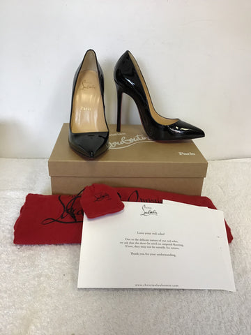 BRAND NEW CHRISTIAN LOUBOUTIN PIGALLE 120 BLACK PATENT LEATHER HEELS SIZE 37.5 FIT  UK 3.5/4