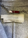 HOBBS LIGHT GREY WOOL BLEND UNLINED KNEE LENTH COAT SIZE 10