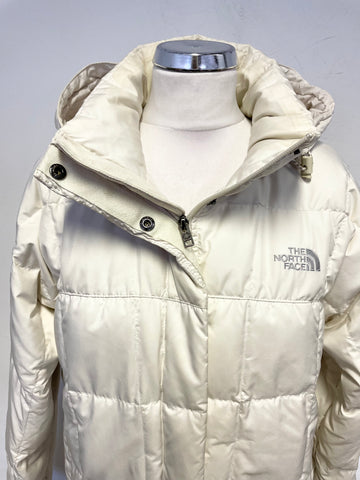 THE NORTH FACE IVORY PADDED QUILTED COAT SIZE M