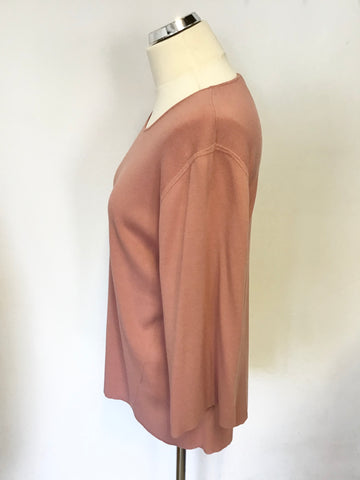JIGSAW SALMON PINK REAR PLEAT JUMPER SIZE L