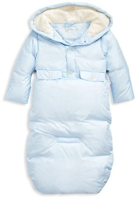 RALPH LAUREN PALE BLUE DOWN FILLED SNOWSUIT/ BUNTING AGE 6 MONTHS