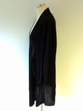 WINDSMOOR BLACK FINE KNIT LONG SLEEVE CARDIGAN SIZE XL
