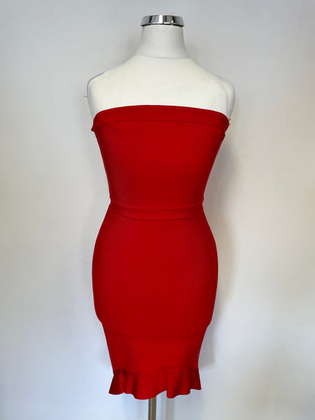 MISTRESS ROCKS LOS ANGELES RED STRAPLESS BODYCON DRESS SIZE S
