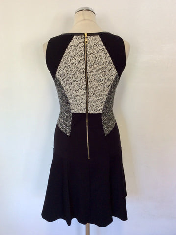 COAST BLACK & IVORY MARL TOP OCCASION DRESS SIZE 8