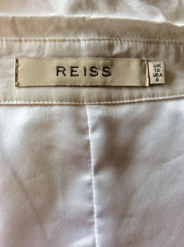 REISS WHITE COTTON SLEEVELESS DRESS SIZE 10
