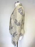 HOBBS CREAM & SILVER GREY METALLIC DESIGN LINEN & COTTON TAILORED JACKET SIZE 16