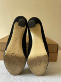 HOBBS BLACK SUEDE CROSS OVER STRAP HEELS SIZE 5.5/38.5