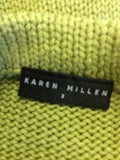 KAREN MILLEN LIME GREEN SLEEVELESS JUMPER SIZE 3 UK 12/14