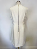 TED BAKER DIONNE WINTER WHITE SLEEVELESS SHEATH DRESS SIZE 4 UK 14