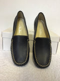 BRAND NEW JANE SHILTON ISABELLA NAVY BLUE LEATHER LOAFER FLATS SIZE 4/37