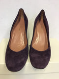 LK BENNETT DEEP PURPLE SUEDE WEDGE HEELS SIZE 6/39