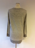 MARKS & SPENCER AUTOGRAPH LIGHT GREY V NECK JUMPER SIZE 12