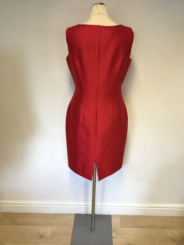 HOBBS INVITATION RED WOOL & SILK SPECIAL OCCASION DRESS SIZE 12