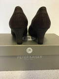 BRAND NEW PETER KAISER BROWN NUBUCK LEATHER HEELS SIZE 4/37