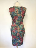 JOSEPH RIBKOFF MULTI COLOURED FLORAL PRINT PENCIL DRESS SIZE 10/12