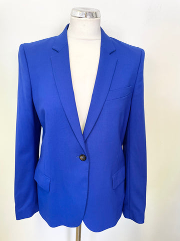 PAUL SMITH ROYAL BLUE 100% WOOL TAPERED LEG TROUSER SUIT SIZE 42 UK 10
