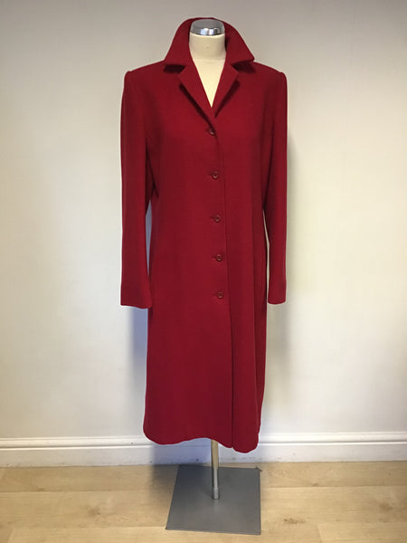 MENUETTO BY BERGHAUS RED WOOL & CASHMERE BLEND COAT SIZE 12
