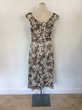 MONSOON MINK & IVORY FLORAL PRINT DRESS SIZE 16