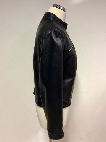 FIORELLI BLACK SOFT LEATHER ZIP UP JACKET SIZE 12/14