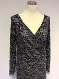 BRAND NEW GINA BACCONI BLACK & WHITE LACE SPECIAL OCCASION DRESS SIZE 14