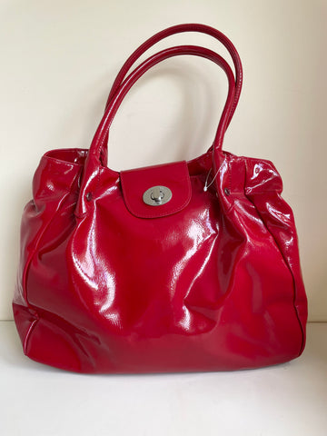 BRAND NEW LULU GUINESS RED PATENT LEATHER SHOULDER/ TOTE BAG