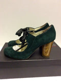 BRAND NEW STACCATO GREEN SUEDE MARY JANE HEELS SIZE 4/37