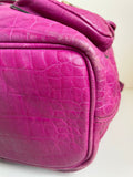 MULBERRY TILLIE DARK PINK LEATHER DRAWSTRING CLOSURE TOTE BAG