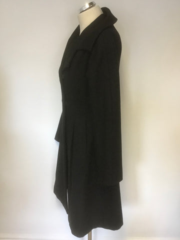NINE WEST WOOL BLEND FIT & FLARE KNEE LENGTH COAT SIZE 8 UK SIZE 12