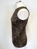 MICHAEL KORS LEOPARD PRINT SLEEVELESS TOP SIZE S