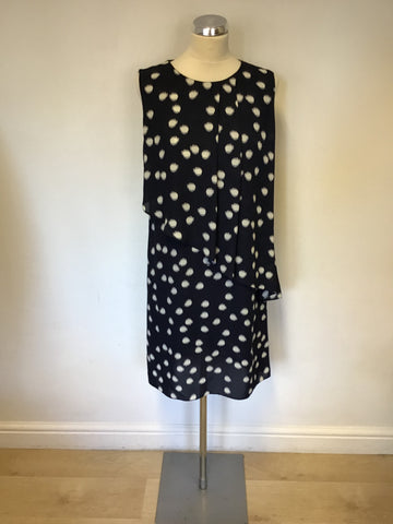 BRAND NEW THE COLLECTION AT DEBENHAMS NAVY & CREAM DRESS SIZE 10