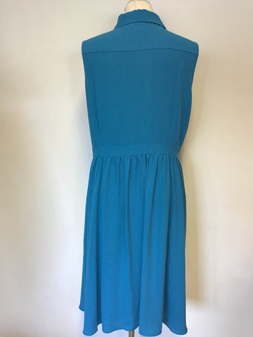 HOBBS TURQUOISE SLEEVELESS DRESS SIZE 14