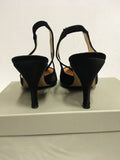 HOBBS BLACK SATIN SLINGBACK HEELS SIZE 7/40