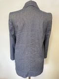 MARKS & SPENCER DENIM BLUE LINEN BLEND 3/4 SLEEVE BLAZER JACKET SIZE 6