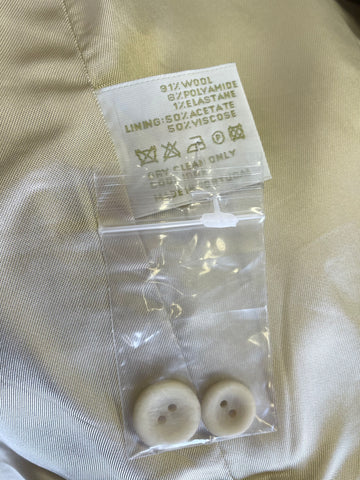 TOAST CREAM BUTTON FASTEN WOOL BLEND KNEE LENGTH COAT SIZE 12