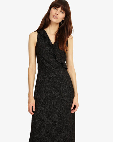 BRAND NEW PHASE EIGHT NERONA BLACK & SILVER LURES WRAP ACROSS LONG EVENING DRESS SIZE 10