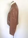 MULBERRY BROWN SOFT LEATHER ZIP UP JACKET SIZE 12
