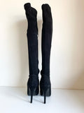 KAREN MILLEN BLACK SUEDE OVER KNEE BOOTS SIZE 6/39