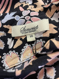 BRAND NEW SOMERSET BY ALICE TEMPERLEY BLACK & MULTI COLOURED FLORAL PRINT MAXI DRESS SIZE 16