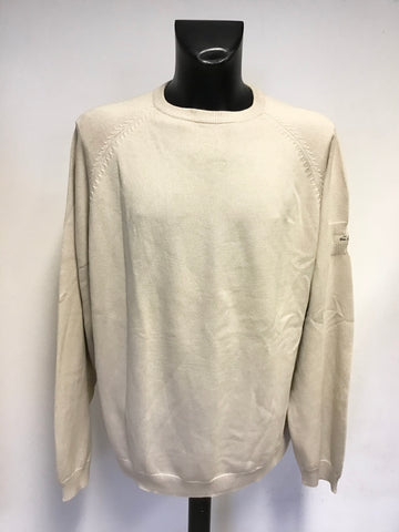 BEN SHERMAN CREAM COTTON CREW NECK JUMPER SIZE XL
